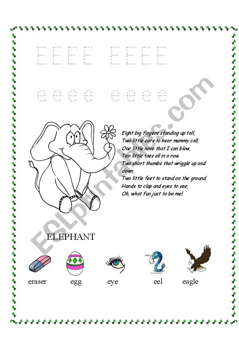 English worksheets: Letter E [i:]